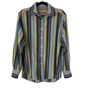 Robert Graham Striped Multicolor 100% Cotton Button Down Shirt Size Men’s Medium